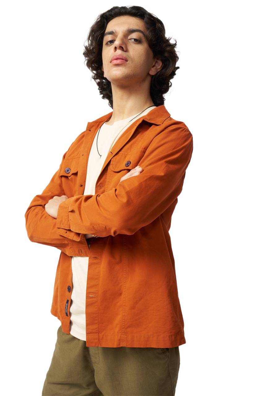 Burnt Orange Overshirt/Shacket for Men