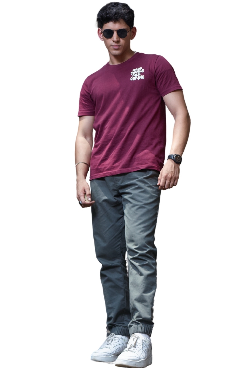 Men's Olive Green Slim-Fit Track Pant