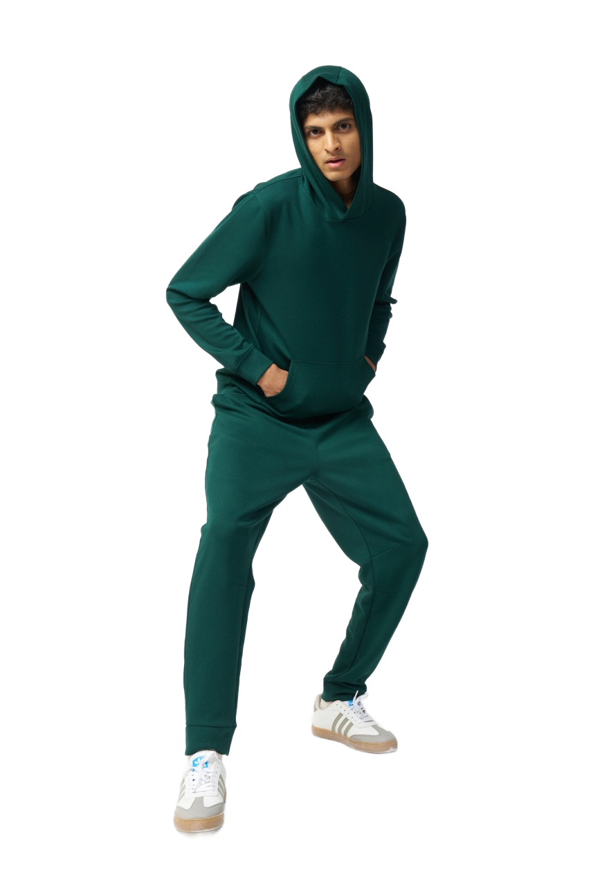 Forest Green Elastic Joggers with Pockets for Men